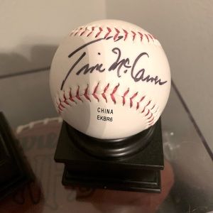 Mint TIM MC CARVER SIGNED BASEBALL!